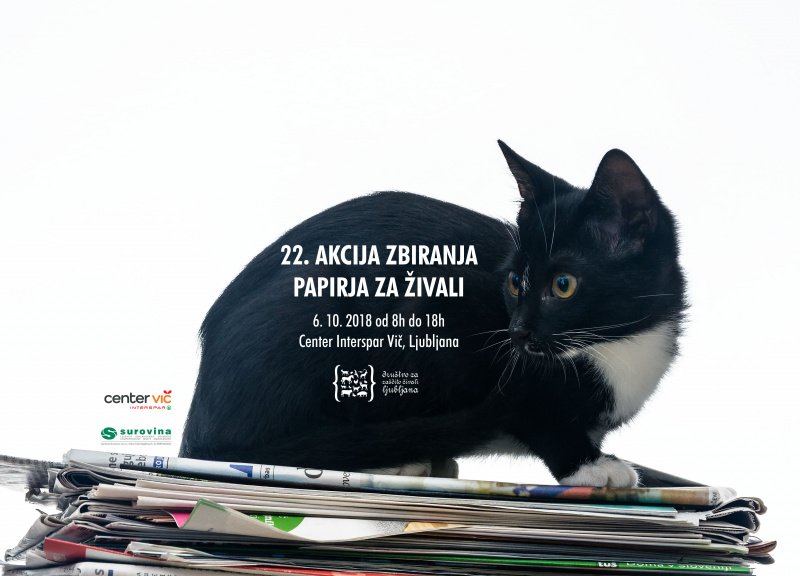 22. akcija zbiranja papirja Društva za zaščito živali Ljubljana